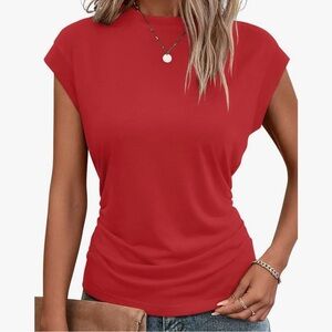 Cute Red Cap Sleeve Women's Tee